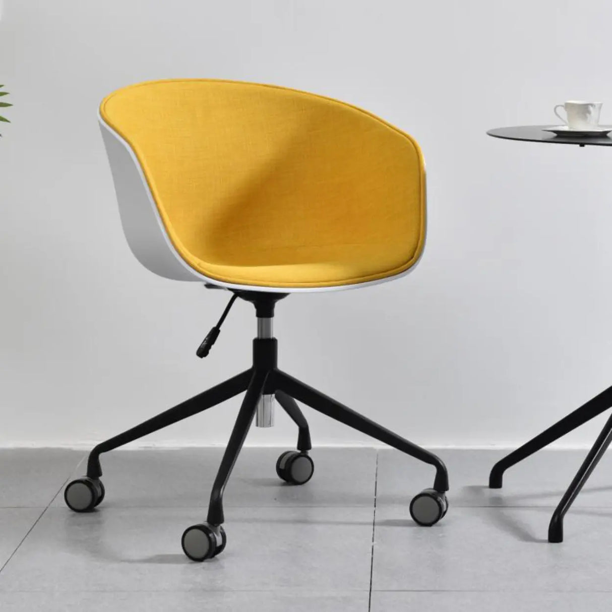 Adjustable Seat Height Ergonomic Fabric Wheels Office Chair Image - 10