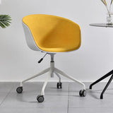 Adjustable Seat Height Ergonomic Fabric Wheels Office Chair Image - 12