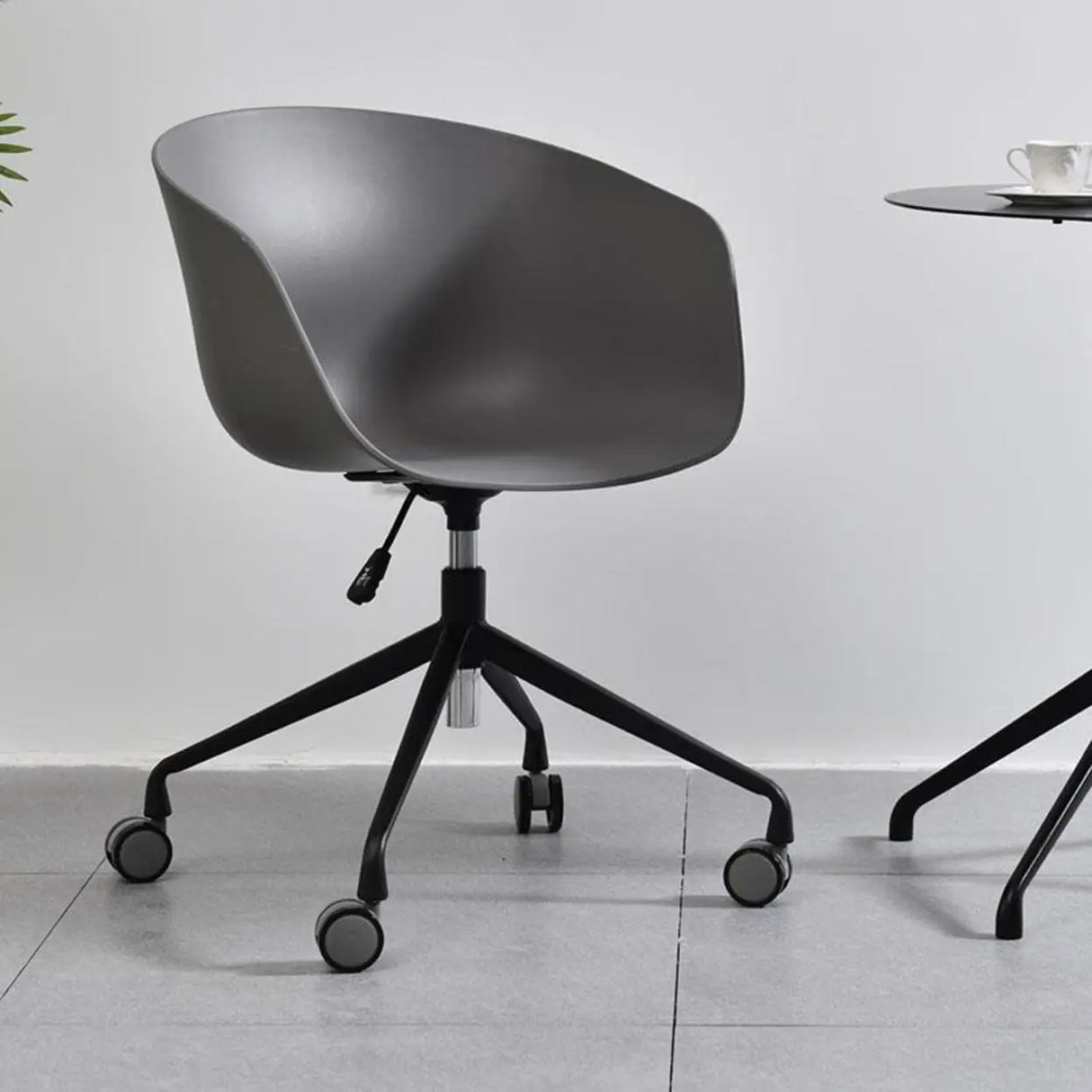 Adjustable Seat Height Ergonomic Fabric Wheels Office Chair Image - 17