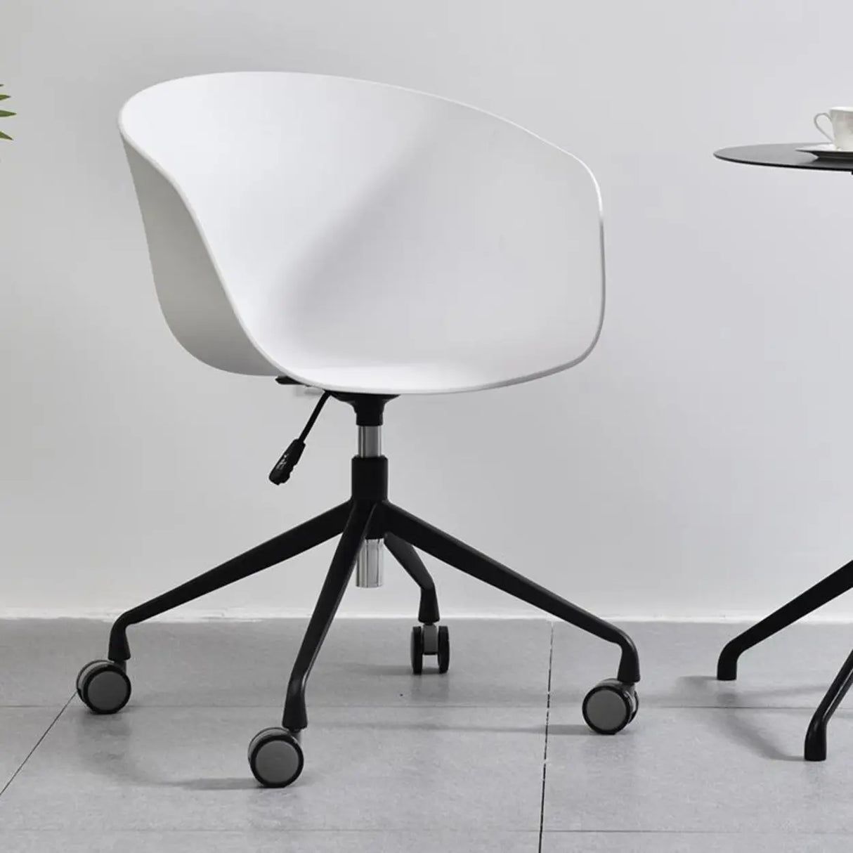 Adjustable Seat Height Ergonomic Fabric Wheels Office Chair Image - 19