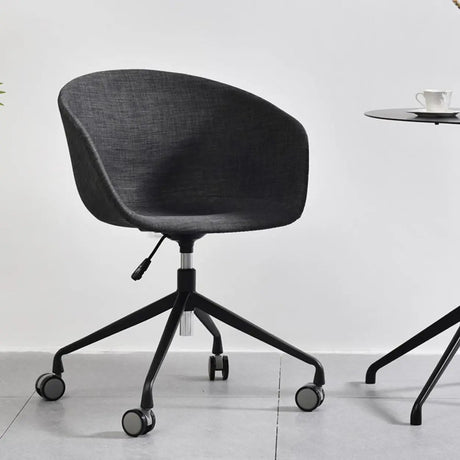 Adjustable Seat Height Ergonomic Fabric Wheels Office Chair Image - 2