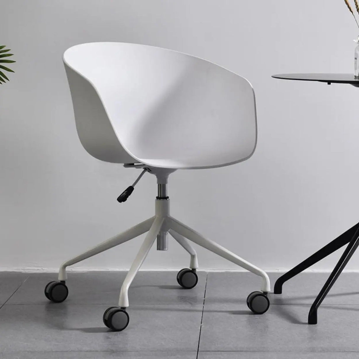 Adjustable Seat Height Ergonomic Fabric Wheels Office Chair Image - 20