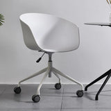 Adjustable Seat Height Ergonomic Fabric Wheels Office Chair Image - 20
