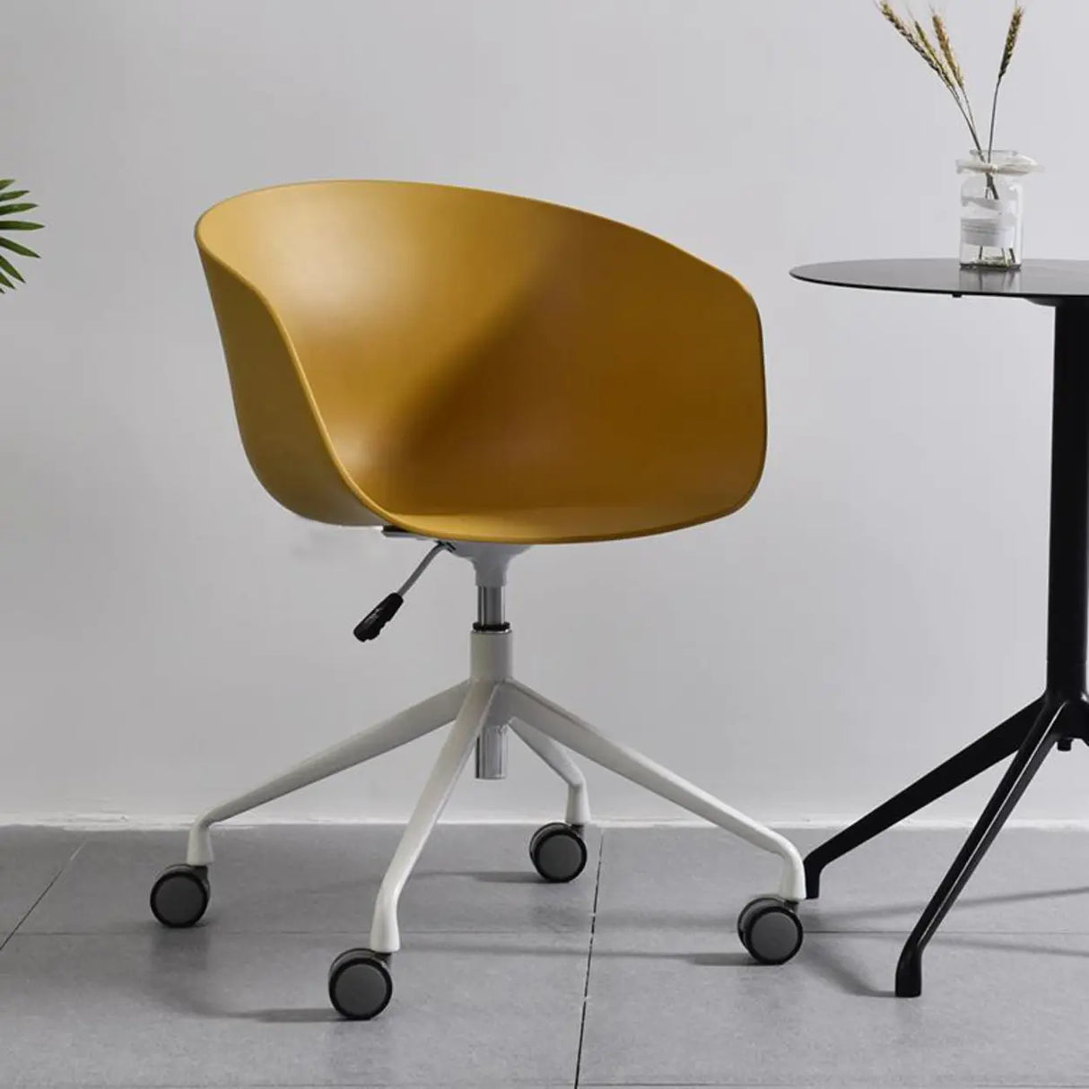 Adjustable Seat Height Ergonomic Fabric Wheels Office Chair Image - 21