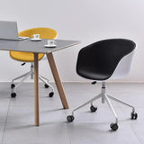 Adjustable Seat Height Ergonomic Fabric Wheels Office Chair Image - 3