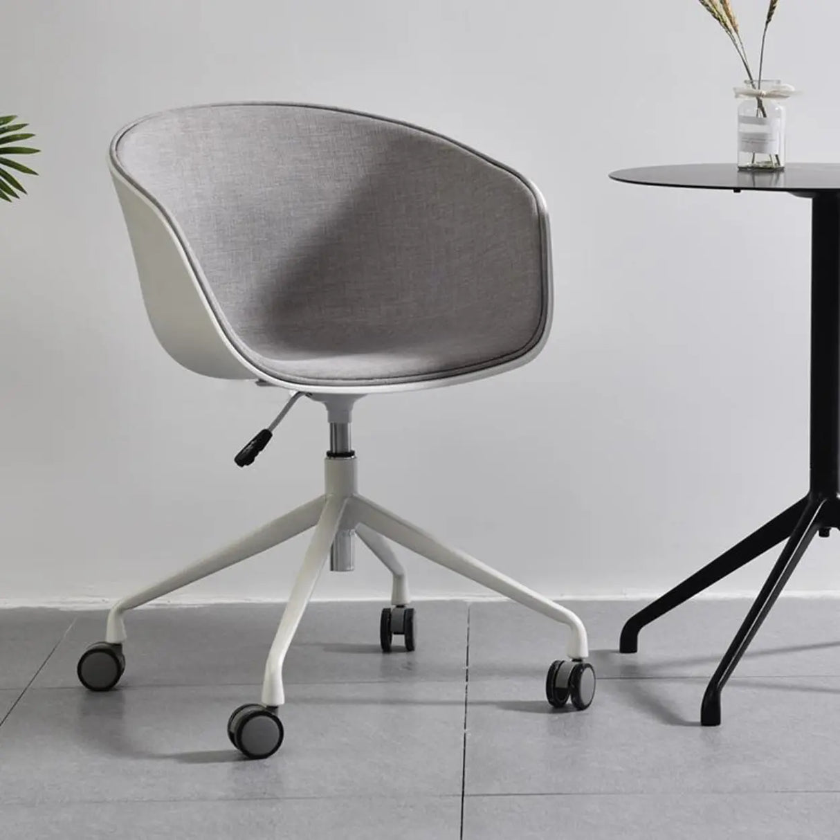 Adjustable Seat Height Ergonomic Fabric Wheels Office Chair Image - 7