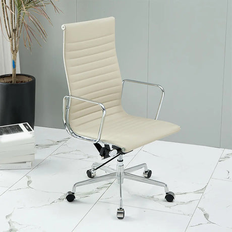 Adjustable Seat Height Ergonomic Faux Leather Office Chair Image - 1