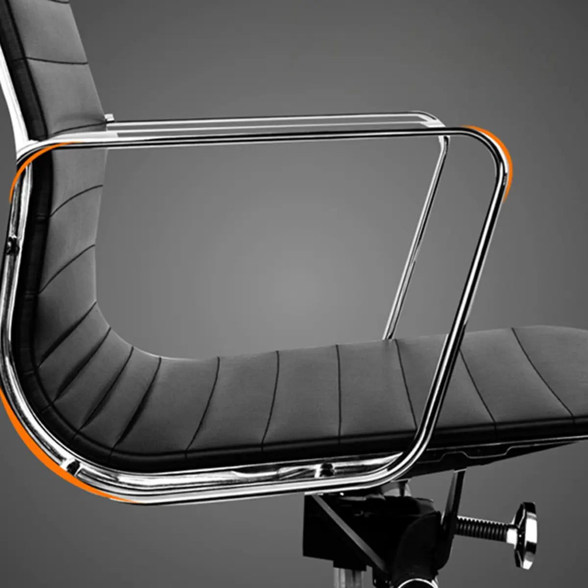 Adjustable Seat Height Ergonomic Faux Leather Office Chair Image - 10
