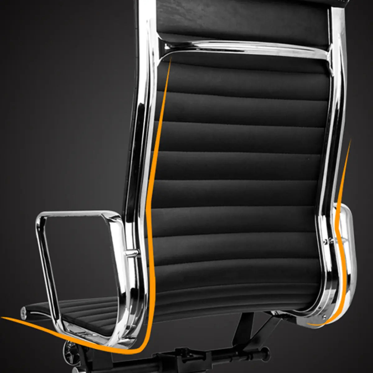 Adjustable Seat Height Ergonomic Faux Leather Office Chair Image - 6