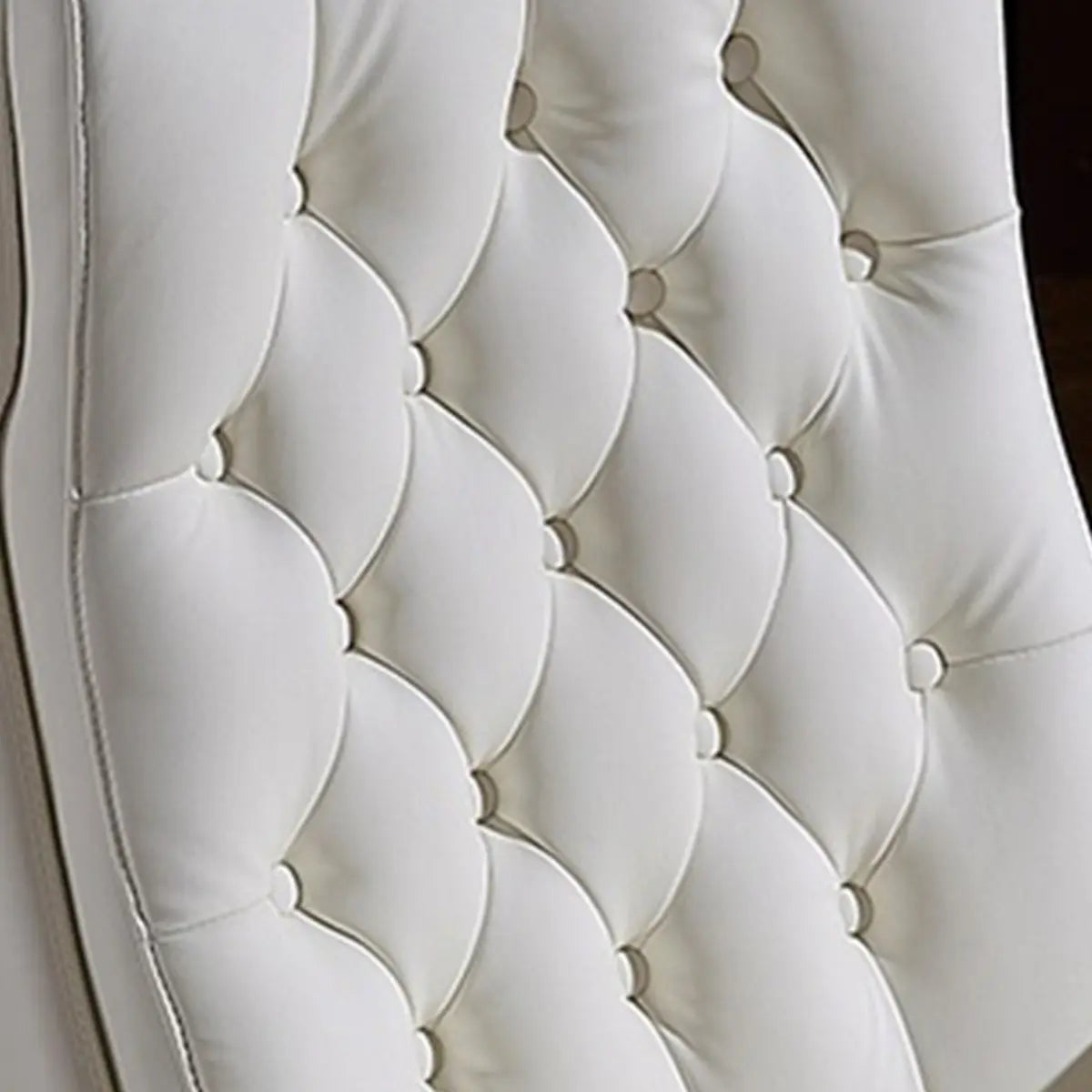 Adjustable Seat Height Tufted Leather Swivel Office Chair Image - 10