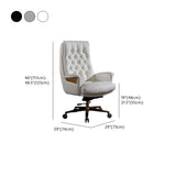 Adjustable Seat Height Tufted Leather Swivel Office Chair #size