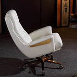 Adjustable Seat Height Tufted Leather Swivel Office Chair Image - 6