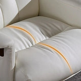 Adjustable Seat Height Tufted Leather Swivel Office Chair Image - 9