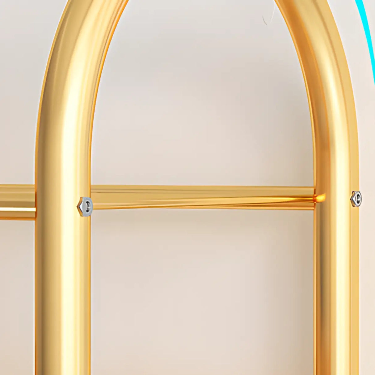Adjustable Shelves Arched Metal Floor Gold Large Shoe Rack Image - 12