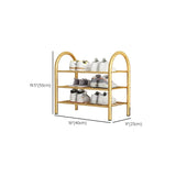 Adjustable Shelves Arched Metal Floor Gold Large Shoe Rack Image - 26