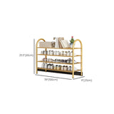 Adjustable Shelves Arched Metal Floor Gold Large Shoe Rack Image - 30