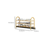 Adjustable Shelves Arched Metal Floor Gold Large Shoe Rack Image - 32