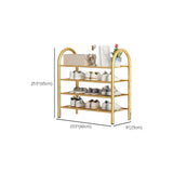 Adjustable Shelves Arched Metal Floor Gold Large Shoe Rack Image - 33