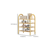Adjustable Shelves Arched Metal Floor Gold Large Shoe Rack Image - 35