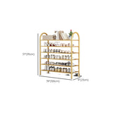 Adjustable Shelves Arched Metal Floor Gold Large Shoe Rack Image - 36