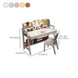 Adjustable Shelves Drawers Wood H-Shape Writing Desk Image - 16