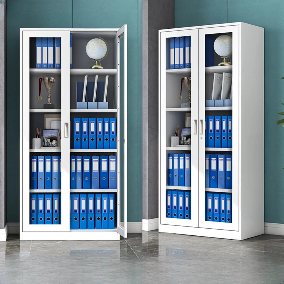 Adjustable Shelves Lockable Drawers Office Storage Cabinet Image - 5
