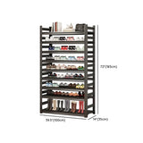 Adjustable Shelves Metal Hallway Black Shoe Rack Storage Image - 18