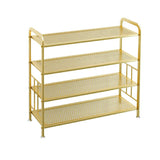 Adjustable Shelves Metal Hallway Gold Multi-tier Shoe Rack Image - 24
