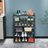 Adjustable Shelves Metal Hallway Gold Multi-tier Shoe Rack Image - 8