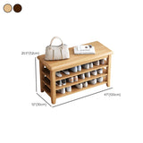 Adjustable Shelves Wood Hallway Natural Large Shoe Rack Image - 16