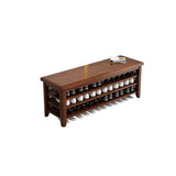 Adjustable Shelves Wood Hallway Natural Large Shoe Rack Image - 8