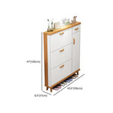 Adjustable Shelves Wood White Drop Front Shoe Storage Image - 30