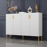 Adjustable Shelves Wood White Large Closed Back Shoe Cabinet Image - 1