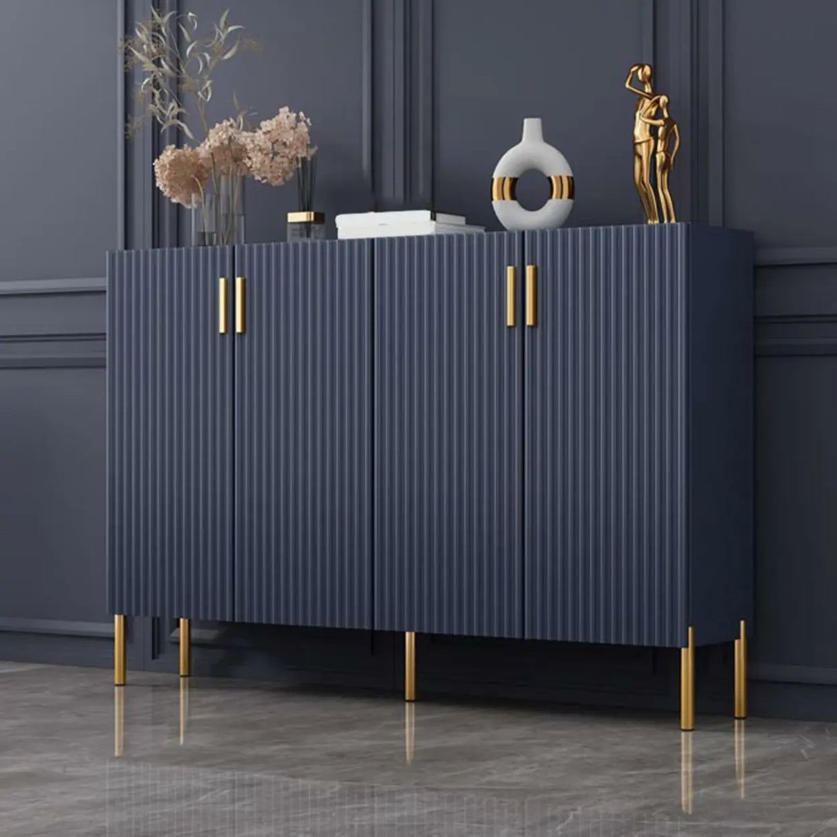 Adjustable Shelves Wood White Large Closed Back Shoe Cabinet Image - 4