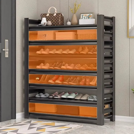 Adjustable Simple Shelf Metal Entryway Storage Shoe Rack Image - 2
