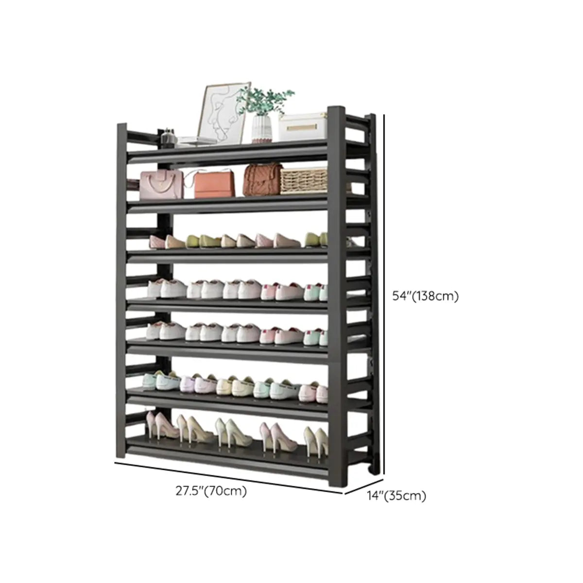 Adjustable Simple Shelf Metal Entryway Storage Shoe Rack Image - 20