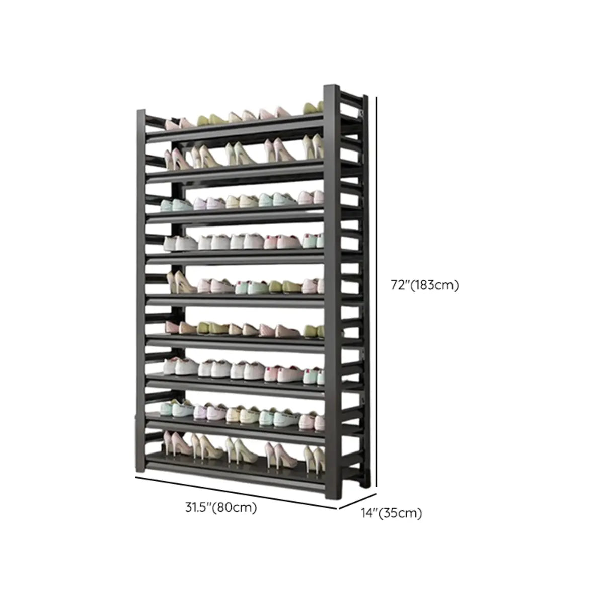 Adjustable Simple Shelf Metal Entryway Storage Shoe Rack Image - 22