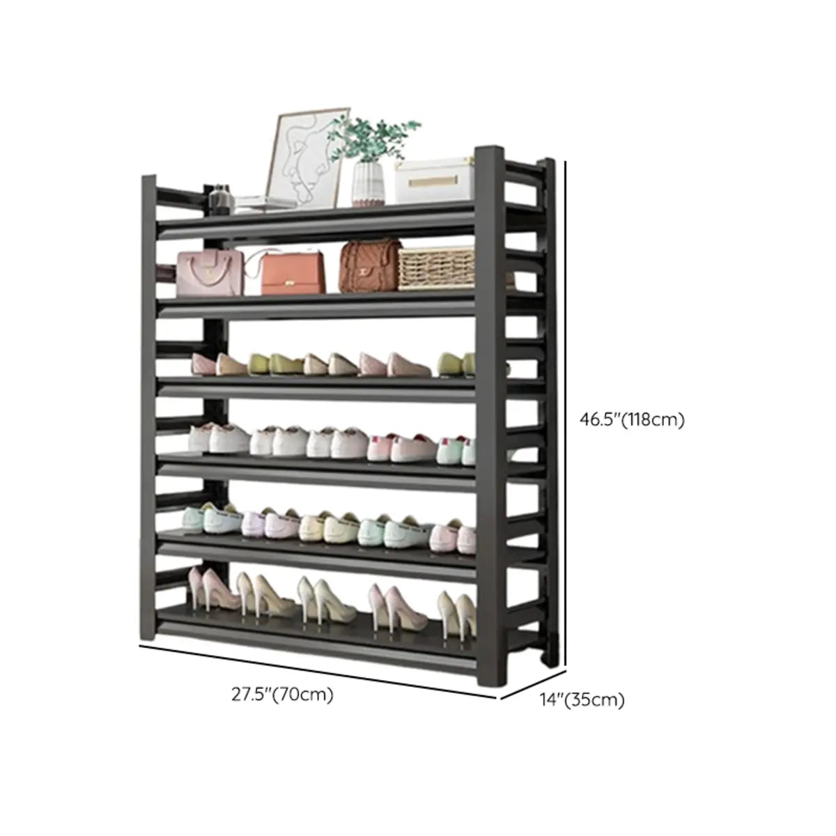 Adjustable Simple Shelf Metal Entryway Storage Shoe Rack 