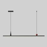 Adjustable Sleek Black Linear Island Pendant Light Image - 2