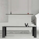Adjustable Sleek Black Linear Island Pendant Light Image - 3