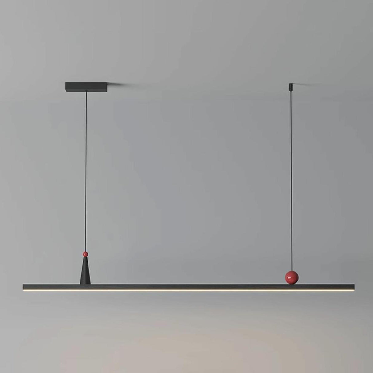 Adjustable Sleek Black Linear Island Pendant Light Image - 4