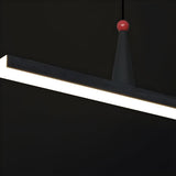 Adjustable Sleek Black Linear Island Pendant Light Image - 5