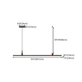 Adjustable Sleek Black Linear Island Pendant Light #size