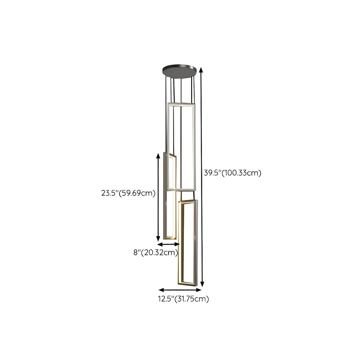Adjustable Staircase Rectangle LED Pendant Light 