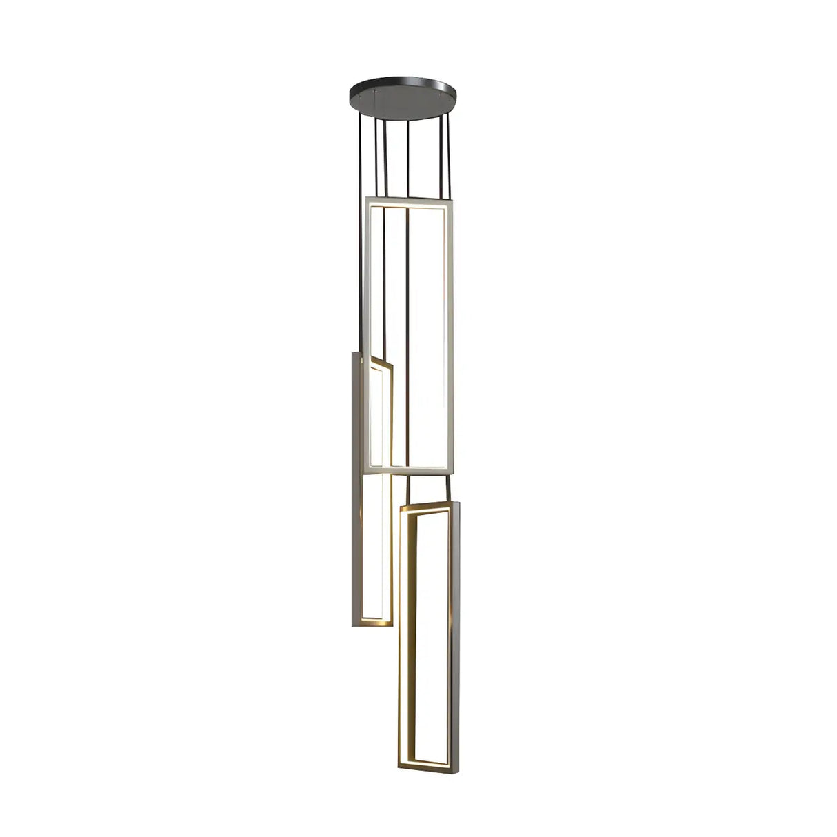 Adjustable Staircase Rectangle LED Pendant Light Image - 5