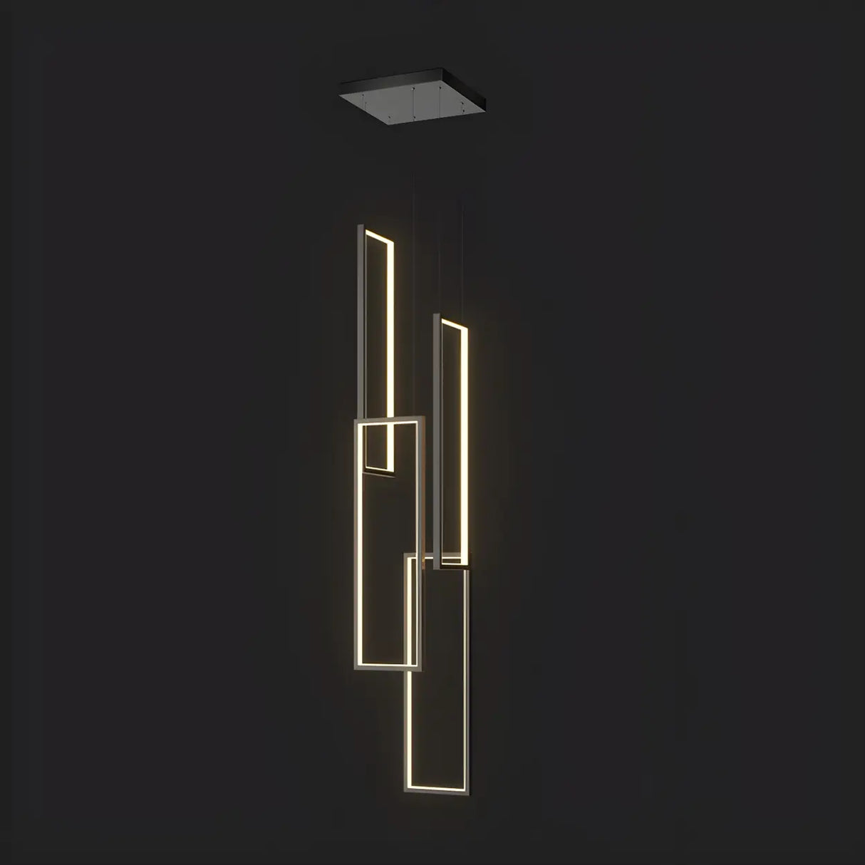Adjustable Staircase Rectangle LED Pendant Light Image - 7