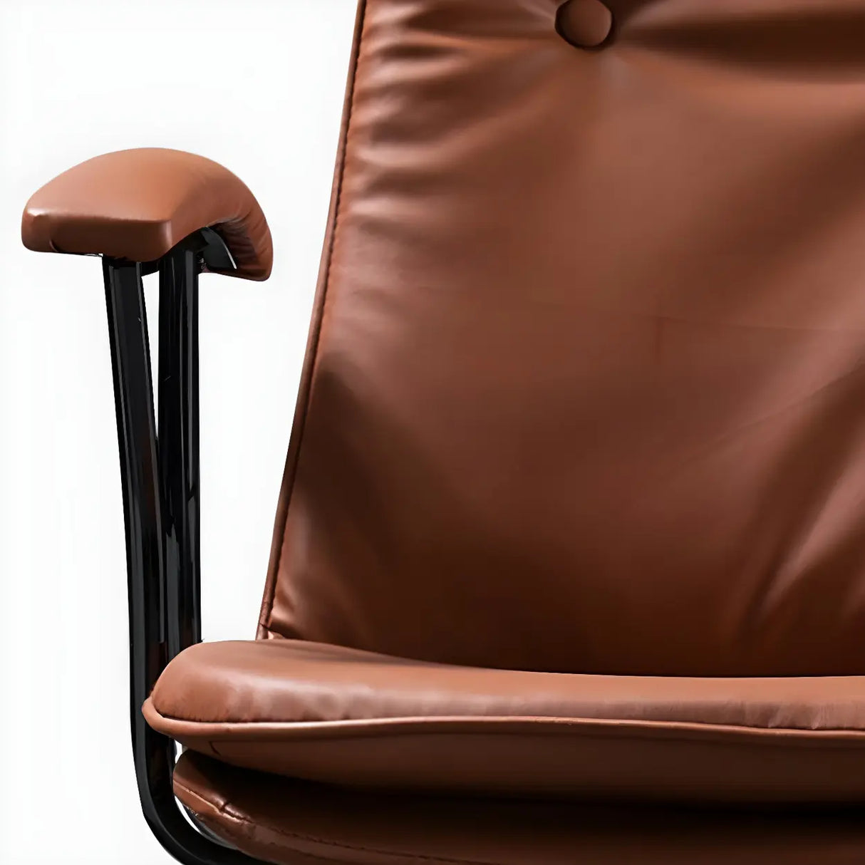 Adjustable Steel Frame Leather Office Chair with Arms Image - 14