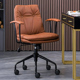 Adjustable Steel Frame Leather Office Chair with Arms Image - 5