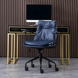 Adjustable Steel Frame Leather Office Chair with Arms Image - 8
