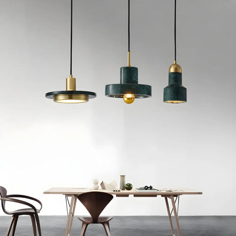 Adjustable Stone Geometric LED Pendant Light Warm Light Image - 1